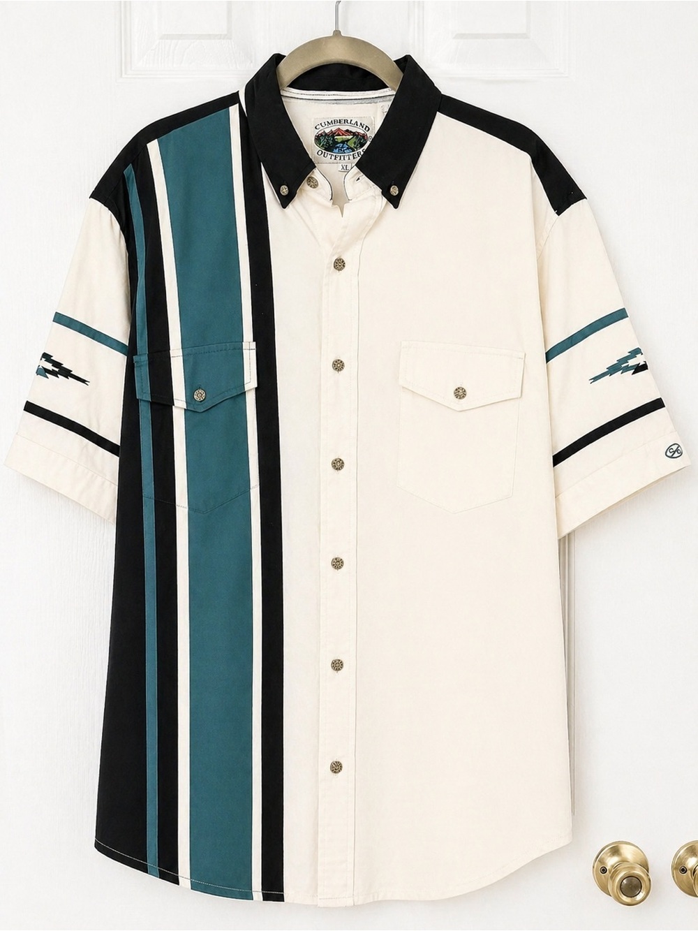 Cumberland Outfitters Shirt Mens XL 90s Western Vibe Colorblock Button Up